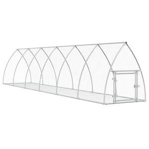 vidaXL Cușcă de iepuri, argintiu, 105x600x120 cm, oțel galvanizat
