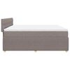 vidaXL Pat box spring cu saltea, gri taupe, 200x200 cm, textil