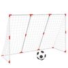 vidaXL Poartă de fotbal pentru copii cu mingi 2-&icirc;n-1 alb 184x64x124 cm