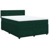 vidaXL Pat box spring cu saltea, verde &icirc;nchis, 160x200 cm, catifea