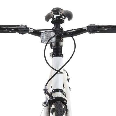 vidaXL Bicicletă cu angrenaj fix, alb și verde, 700c, 55 cm