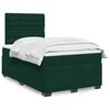 vidaXL Pat box spring cu saltea, verde &icirc;nchis, 120x200 cm, catifea