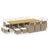 vidaXL Set mobilier de exterior cu perne, 15 piese, bej, poliratan