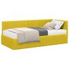 vidaXL Cadru de pat colțar cu saltea cu headboard 2 pcs Galben Catifea