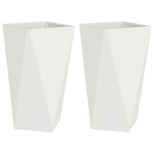 vidaXL Jardinieră 2 pcs Alb 40 x 40 x 75 cm Oțel