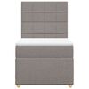 vidaXL Pat box spring cu saltea, gri taupe, 90x190 cm, textil