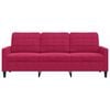 vidaXL Canapea cu 3 locuri, roșu vin, 180 cm, material catifea
