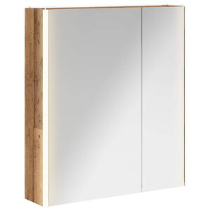 vidaXL Dulap cu oglindă pentru baie Lemn vechi 63,5 x 15,5 x 70 cm