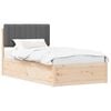 vidaXL Cadru de pat cu tăblie tapițată Gri &icirc;nchis 100 x 200 cm