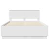 vidaXL Cadru de pat cu headboard Alb 150 x 200 cm Lemn compozit