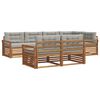 vidaXL Set de canapele de exterior 7 pcs Gri natural și deschis