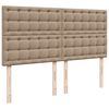 vidaXL Pat box spring cu saltea, cappuccino, 180x200cm piele ecologică