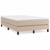 vidaXL Pat box spring cu saltea, cappuccino, 120x200cm piele ecologică