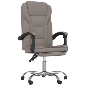vidaXL Fotoliu de birou rabatabil, gri taupe, textil