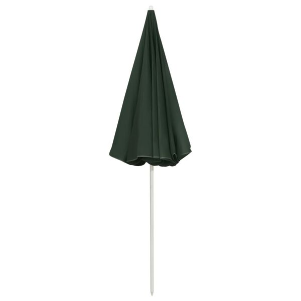 vidaXL Umbrelă de soare de plajă, verde, 240 cm