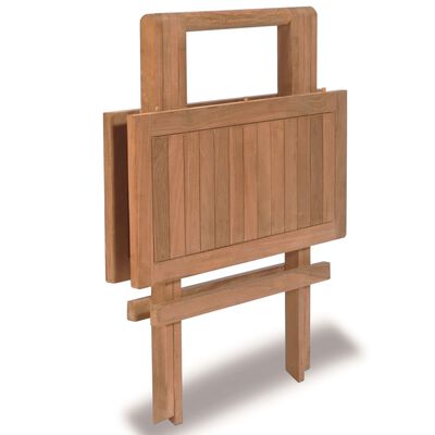 vidaXL Set mobilier bistro pliabil, 3 piese, lemn masiv de tec