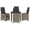 vidaXL Set de masă pentru grădină cu pernă 5 pcs Gri Rattan poli