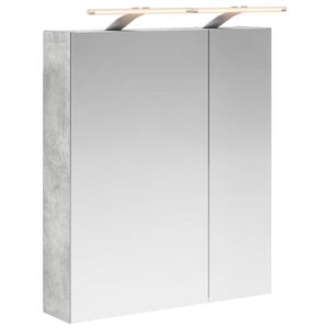 vidaXL Dulap cu oglindă pentru baie Gri din beton 60 x 14,5 x 70 cm