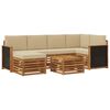vidaXL Set canapea sectională cu pernă 6 pcs natural