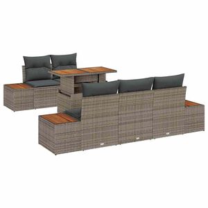 vidaXL Set de canapele pentru grădină 6 pcs Gri Rattan poli