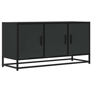 vidaXL Dulap TV negru, 100x35x50 cm lemn prelucrat și metal