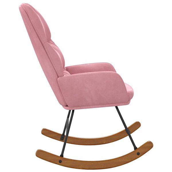 vidaXL Scaun balansoar, roz, catifea
