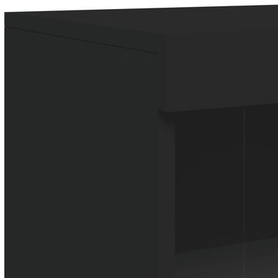 vidaXL Dulap lateral cu lumini LED, negru, lemn prelucrat