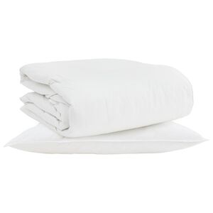 vidaXL Duvet 2 &icirc;n 1 cu pernă 2 pcs Alb Pene de rață