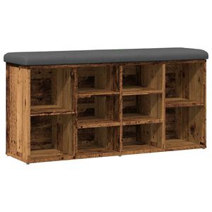 vidaXL Bancă de pantofi,lemn vechi, 102x32x50 cm, lemn prelucrat