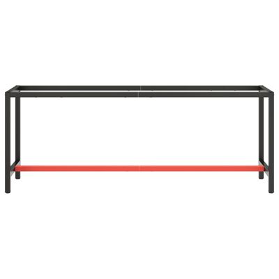 vidaXL Cadru banc de lucru, negru mat/roșu mat, 210x50x79 cm, metal