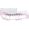 vidaXL Cadru de pat cu tăblie Super King Size, alb, lemn masiv