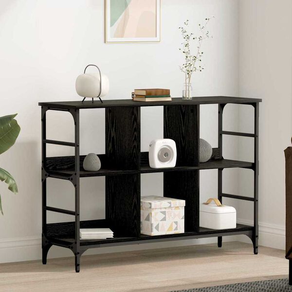 vidaXL Bufet Stejar Negru 102 x 32 x 73,5 cm