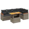 vidaXL Set mobilier grădină cu perne, 6 piese, gri, poliratan
