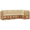 vidaXL Set de canapele de exterior 5 buc. Natural și Bej Poliester
