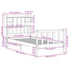 vidaXL Pat cu bibliotecă fără saltea, 75x190 cm, lemn masiv de pin
