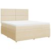 vidaXL Pat continental cu saltea, crem, 180x200 cm, textil