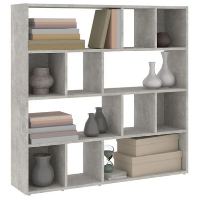 vidaXL Bibliotecă/Separator cameră, gri beton, 105x24x102 cm