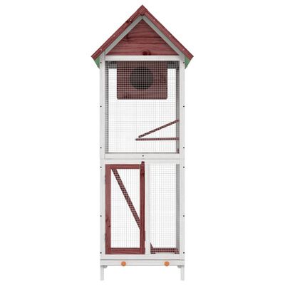 vidaXL Cușcă de păsări cafeniu 60x58,5x160 cm lemn masiv pin