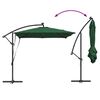 vidaXL Parasol banana cu brațe Verde 249 x 249 x 250 cm