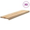 vidaXL Trepte scari 8 buc Stejar masiv netratat 100x30x2 cm