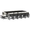 vidaXL Set mobilier de grădină cu perne, 15 piese, negru, poliratan