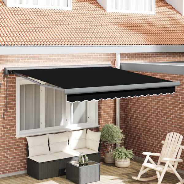 vidaXL Copertină Negru 350 x 250 x 165 cm Poliester și Aluminiu