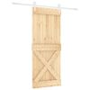 vidaXL Ușă glisantă 100 x 210 cm Lemn masiv de pin Natural și Alb