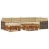 vidaXL Set de canapele de exterior 7 buc. Natural și Bej