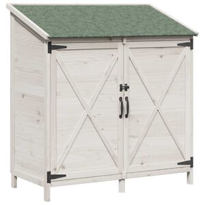 vidaXL Sălaș de grădină Alb 106 x 56 x 113,5 cm Lemn de Brad Solid