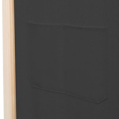 vidaXL Paravan cameră, 6 panouri, gri, 240x170 x4 cm, material textil