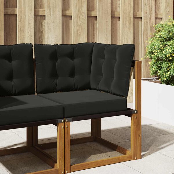 vidaXL Perna pentru canapea de exterior 3 pcs Negru Poliester