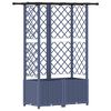 vidaXL Pat Ridicat cu Trellis și Acoperiș Gri 124 x 40 x 136 cm PP