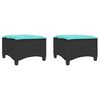 vidaXL Scaune de grădină cu perne 2 buc Negru 55x55x36 cm Poly Ratan