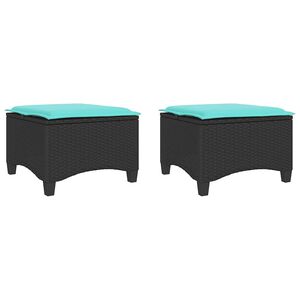 vidaXL Scaune de grădină cu perne 2 buc Negru 55x55x36 cm Poly Ratan